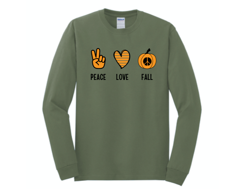 Women's Peace Love Fall Long Sleeved Tee