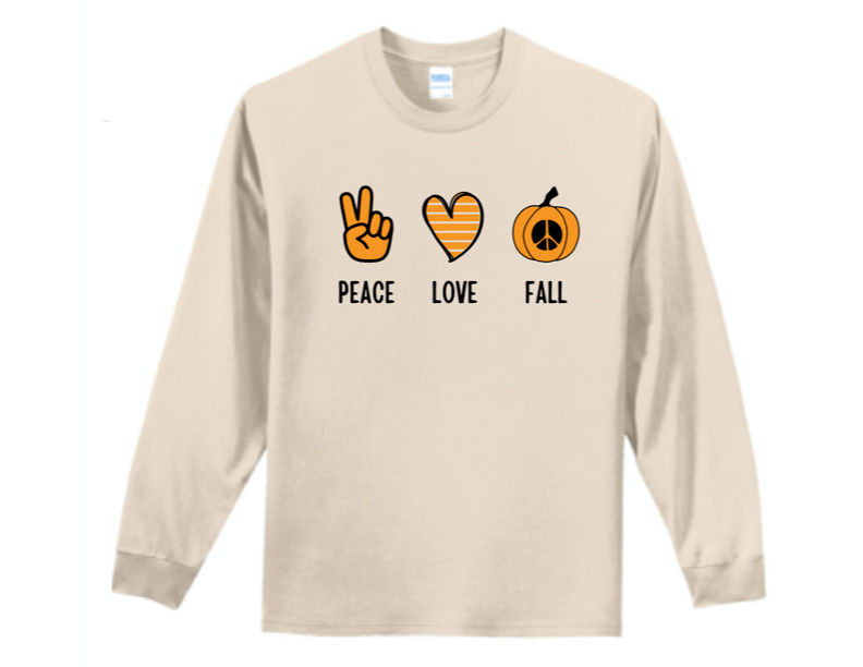 Women's Peace Love Fall Long Sleeved Tee