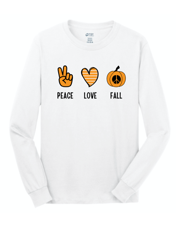 Women's Peace Love Fall Long Sleeved Tee