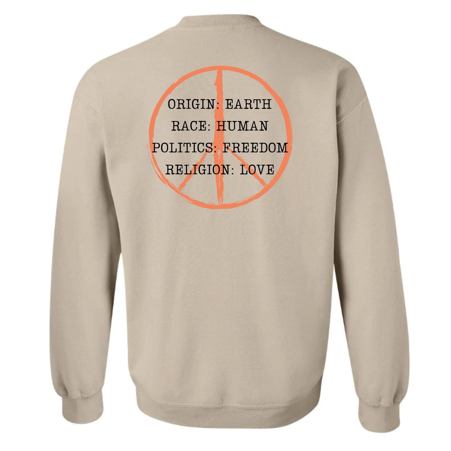 CREW NECK SWEATSHIRT WITH PEACE SIGN