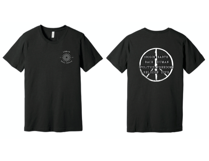 Unisex Black Tee Peace Sign – URBAN SOUL SHACK
